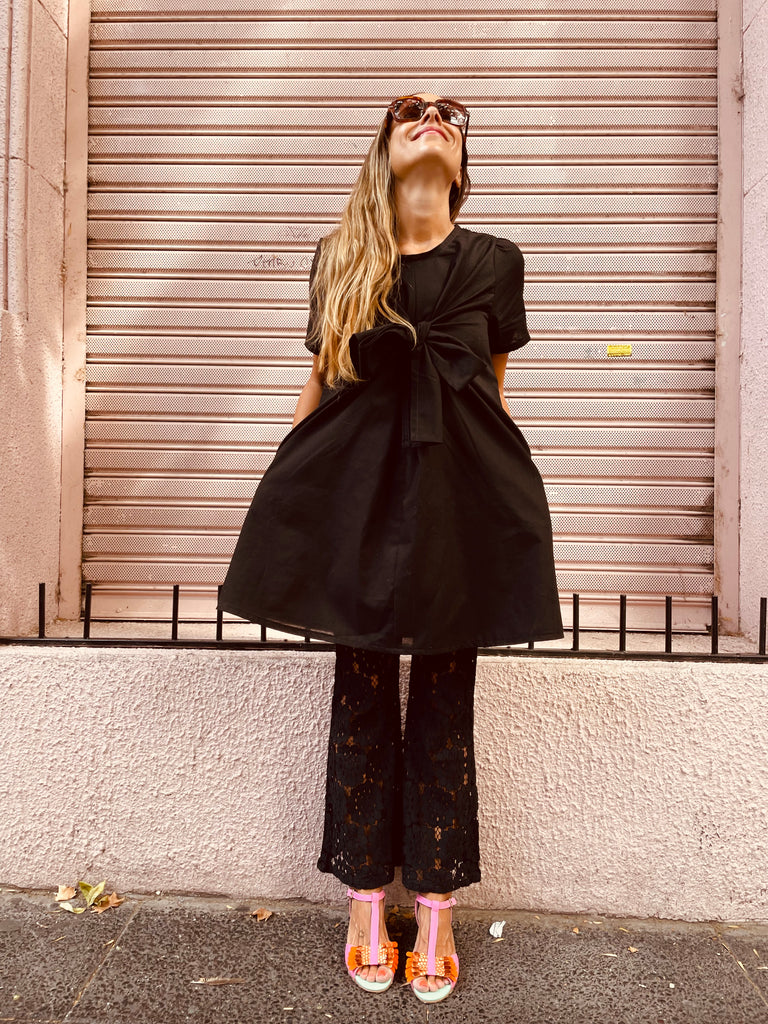 Gina bow dress - Black