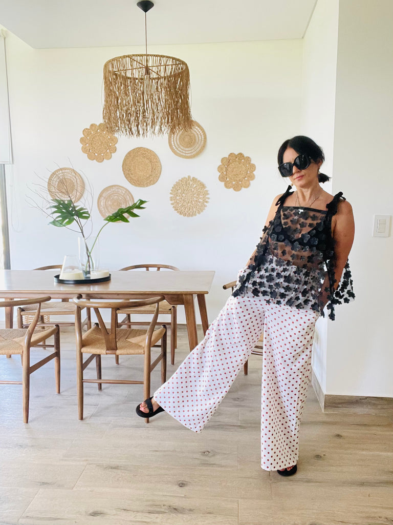 Romeo Wide Leg Pants In Polka Dots