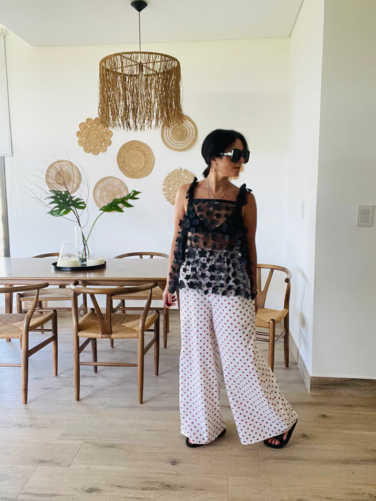 Romeo Wide Leg Pants In Polka Dots