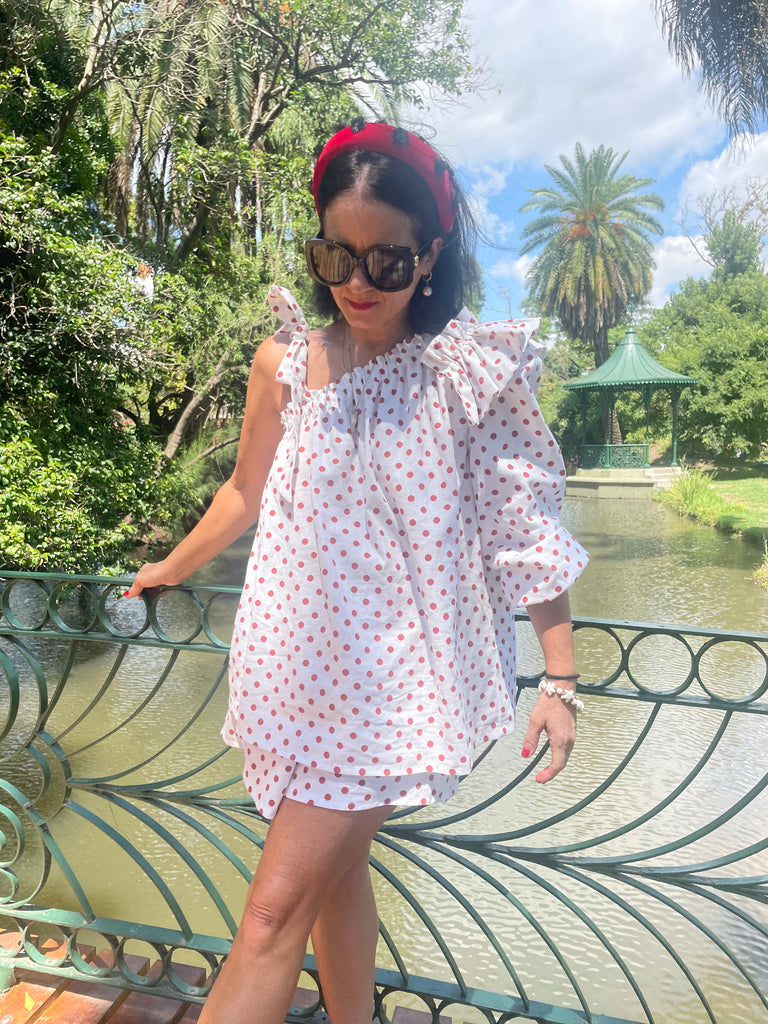 Daisy Bell Shorts in Cotton Polka Dots