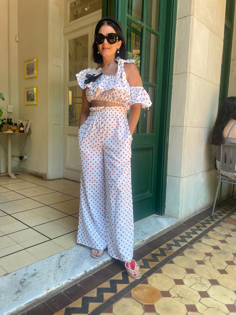 Romeo Wide Leg Pants In Polka Dots