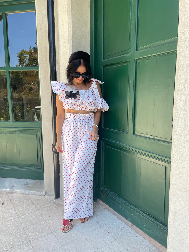 Romeo Wide Leg Pants In Polka Dots