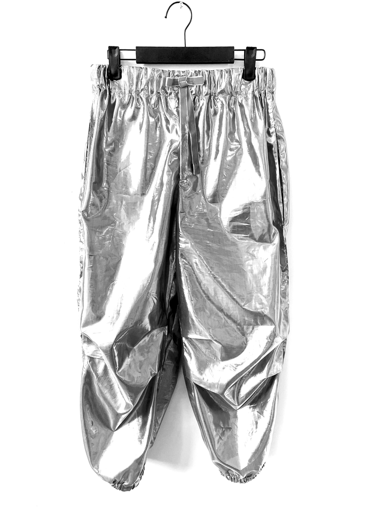 Eivissa Baggy Metallic Pants - Silver