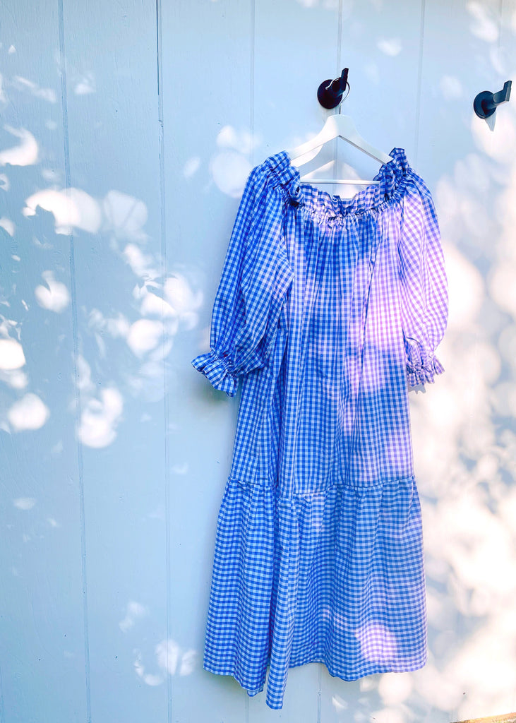 Nikita Day Gown in Lavender Gingham - MAXI version