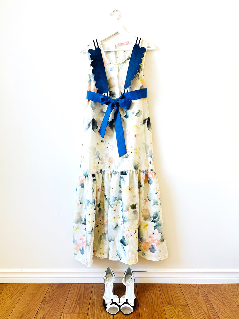 NEW! Elise Drop waist dress In Watercolour Blooms ( harness sold separately )