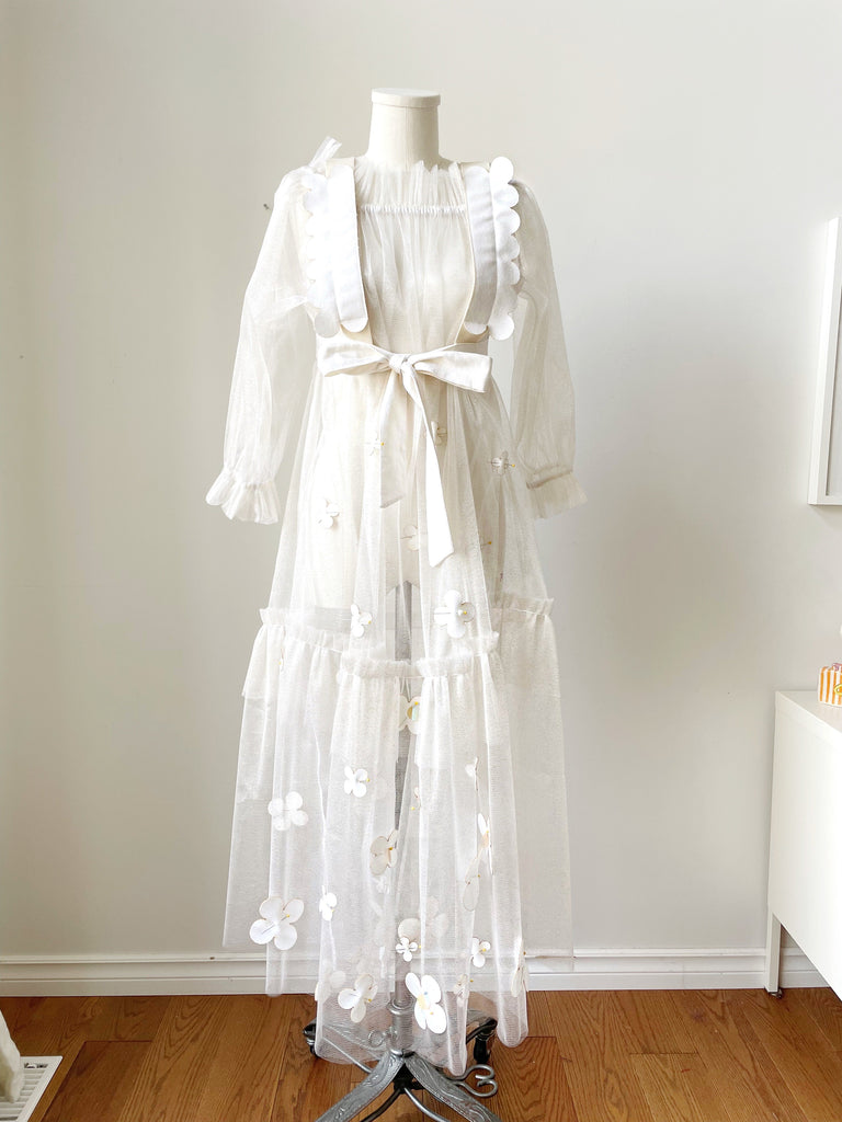Metier D'arts - Textile Design Surface - Tulle Nikita Day Maxi Gown - Cream