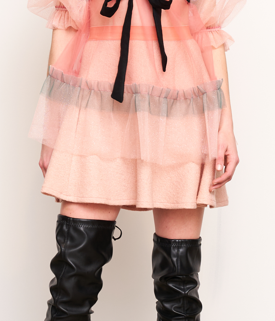 Sabrina Mini Skirt in Boucle Wool
